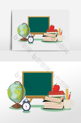 卡通扁平教师节 创意教学用具的视觉革新